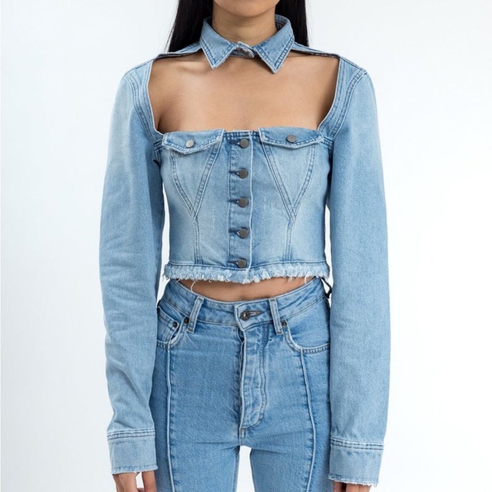 Guizio Denim Jacket in Light Blue, S